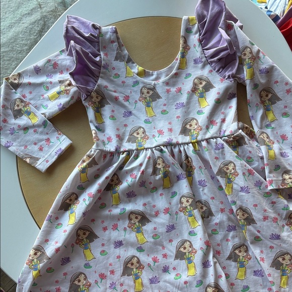 Monica +Andy Purple Kids Dress with Disney Print - Picture 1 of 4
